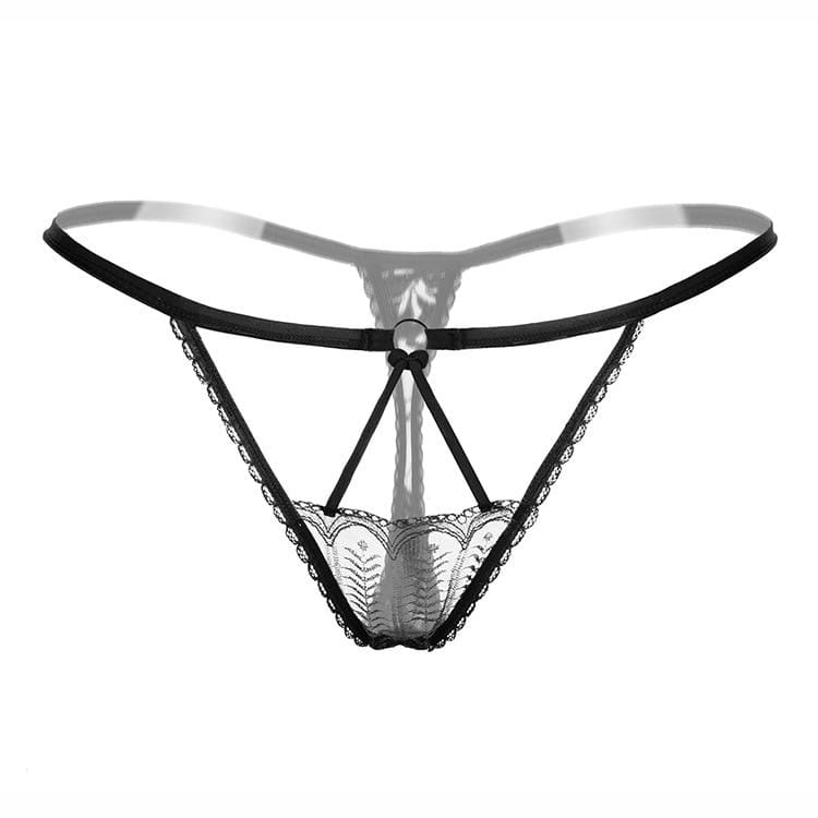 Kinky Cloth 200001799 Black / One Size See Through Lace G-String Panties
