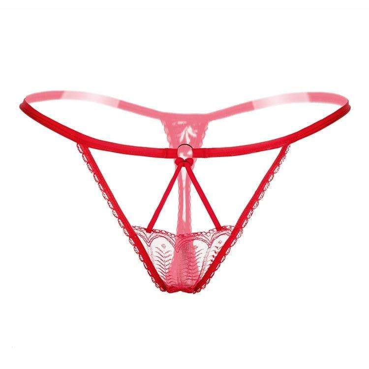 Kinky Cloth 200001799 Red / One Size See Through Lace G-String Panties