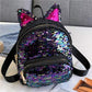 Kinky Cloth Bags & Wallets Deep Purple Sequin Kitten Ears Backpack