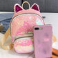 Kinky Cloth Bags & Wallets Sequin Kitten Ears Backpack