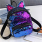 Kinky Cloth Bags & Wallets Midnight Purple Sequin Kitten Ears Backpack