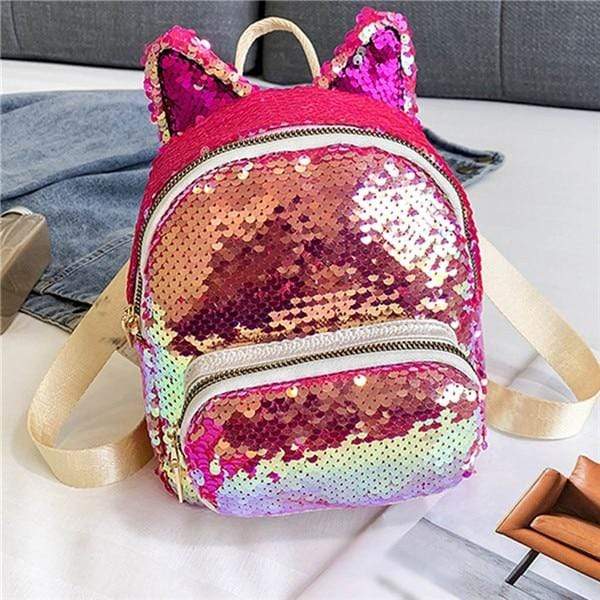 Kinky Cloth Bags & Wallets Ruby Sequin Kitten Ears Backpack