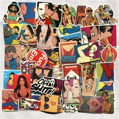 Pop Culture Art Stickers (52 pieces)