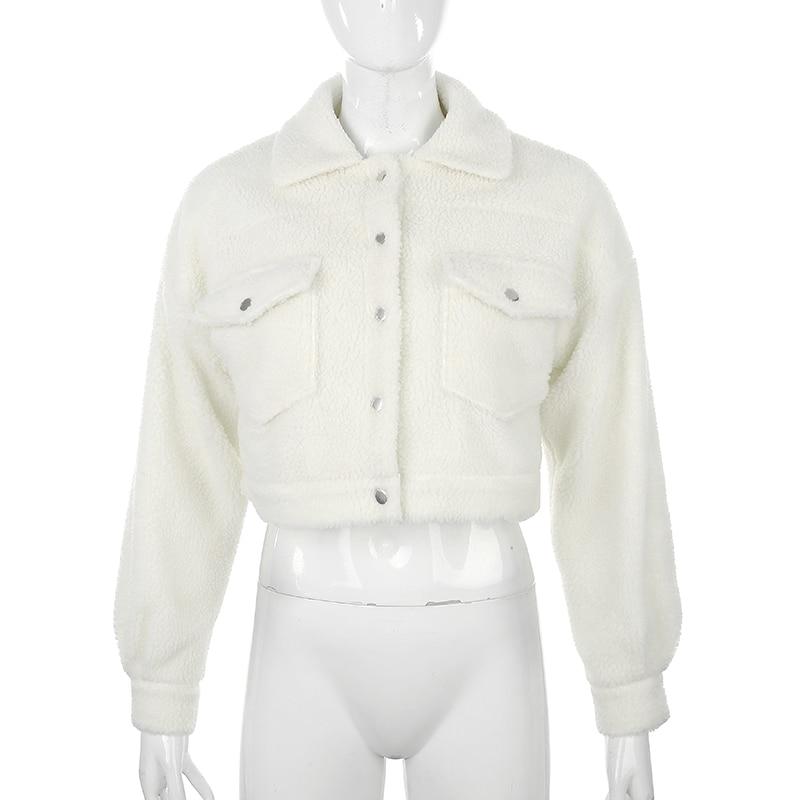 Kinky Cloth 200000801 White / S Shaggy Fleece Cropped Jacket