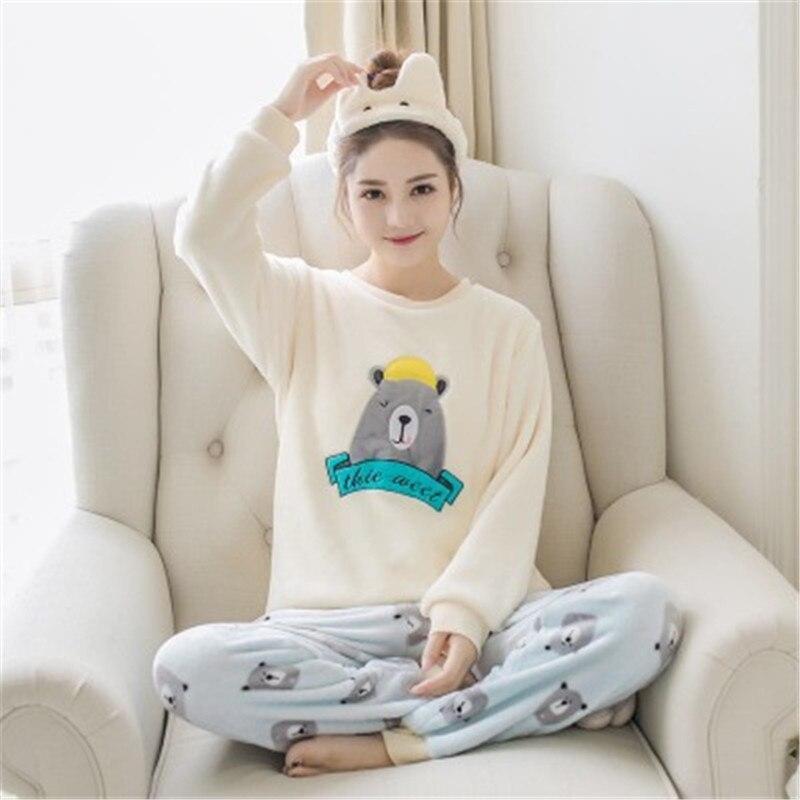 Kawaii Animal Flannel Pajama Set