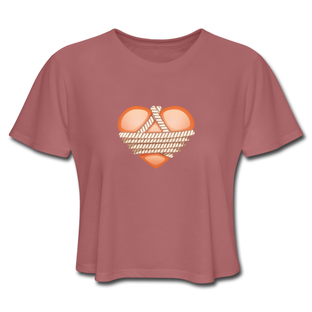SPOD Women's Cropped T-Shirt mauve / S Shibari Rope Heart Women's Cropped T-Shirt