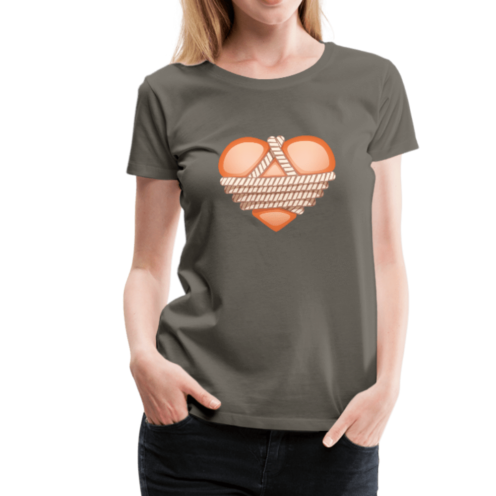 SPOD Women’s Premium T-Shirt asphalt gray / S Shibari Rope Heart Women’s Premium T-Shirt