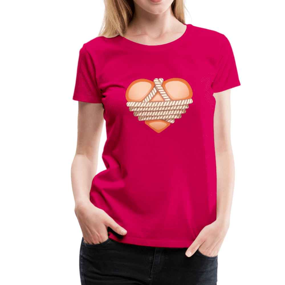 SPOD Women’s Premium T-Shirt dark pink / S Shibari Rope Heart Women’s Premium T-Shirt