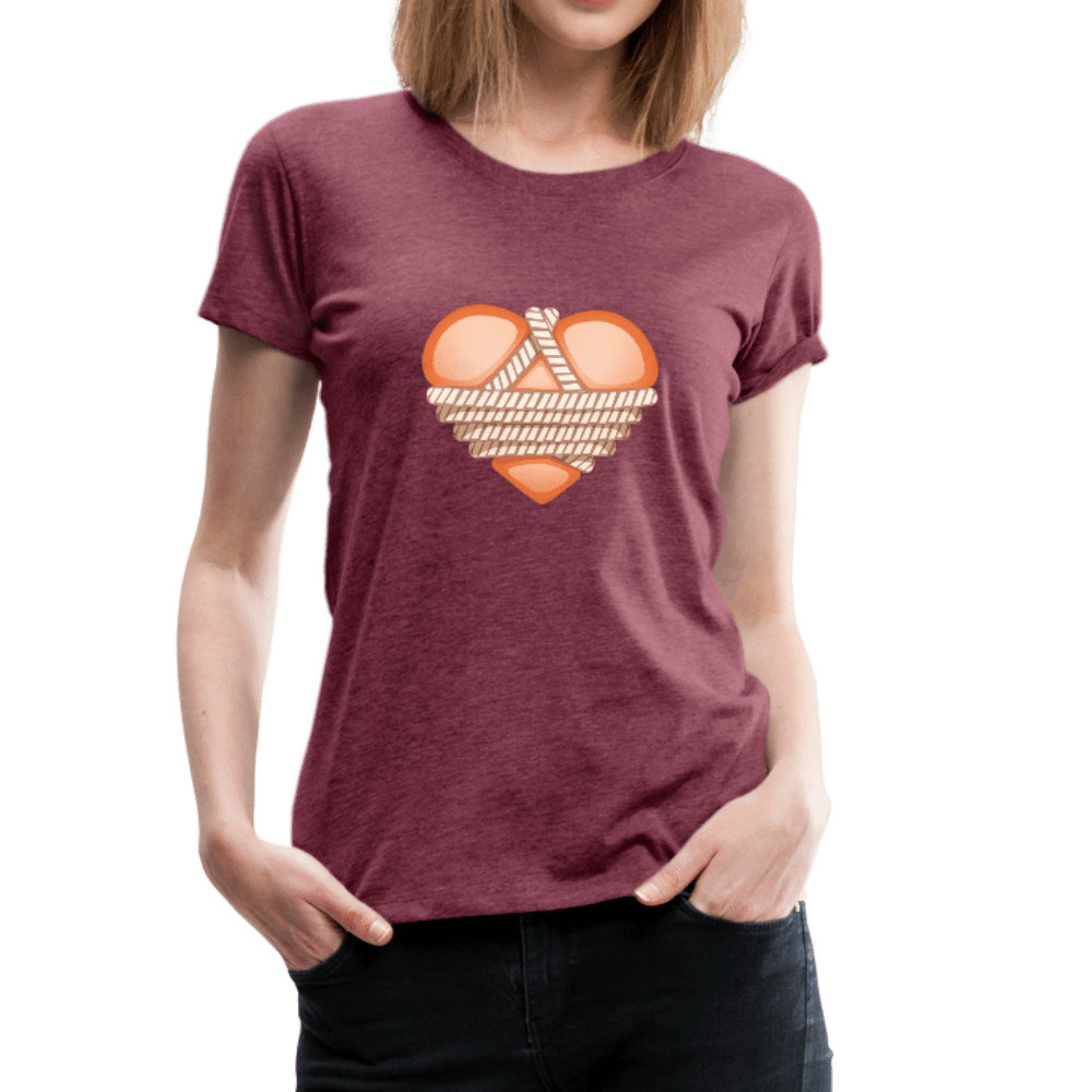 SPOD Women’s Premium T-Shirt heather burgundy / S Shibari Rope Heart Women’s Premium T-Shirt