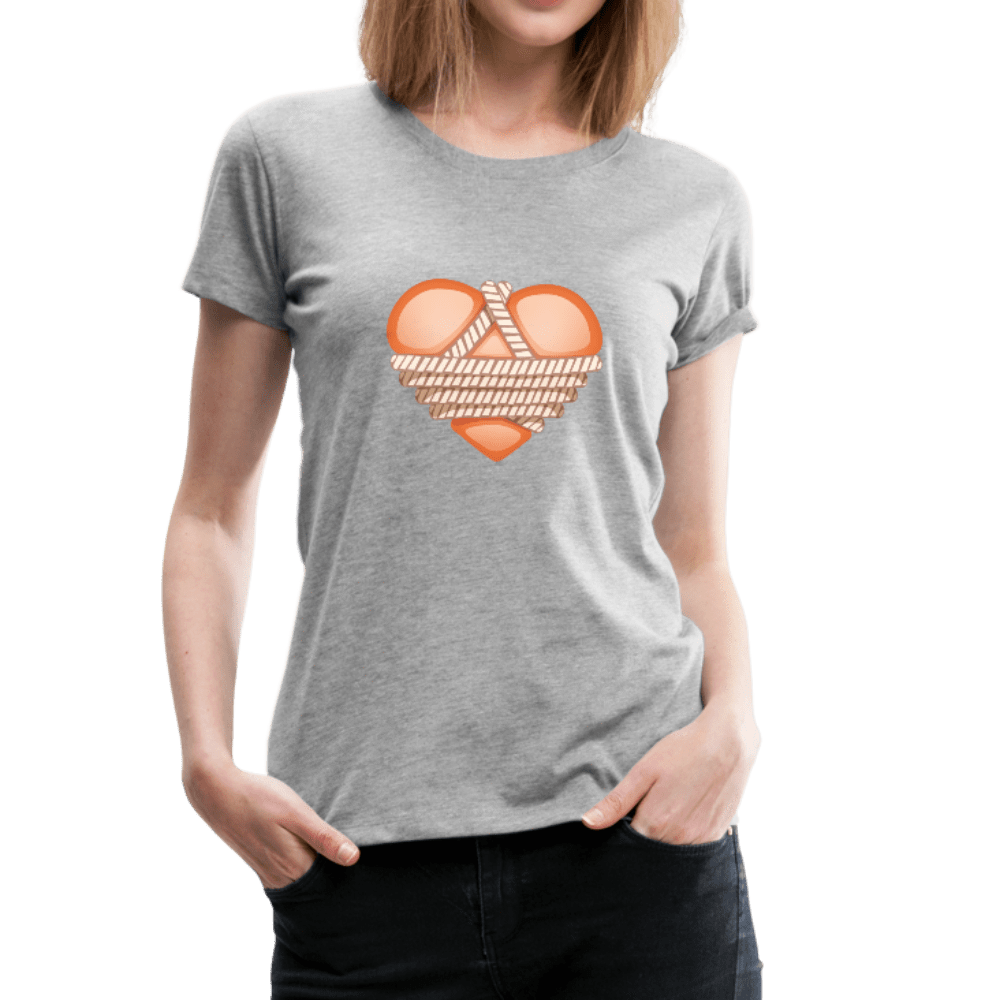 SPOD Women’s Premium T-Shirt heather gray / S Shibari Rope Heart Women’s Premium T-Shirt