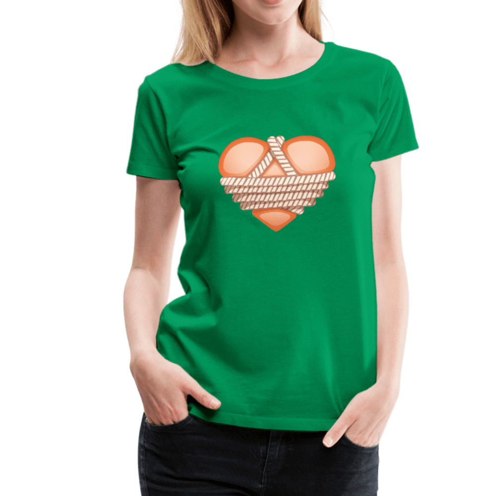 SPOD Women’s Premium T-Shirt kelly green / S Shibari Rope Heart Women’s Premium T-Shirt
