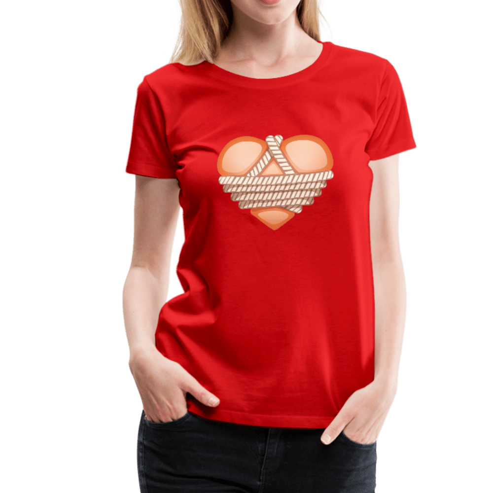 SPOD Women’s Premium T-Shirt red / S Shibari Rope Heart Women’s Premium T-Shirt