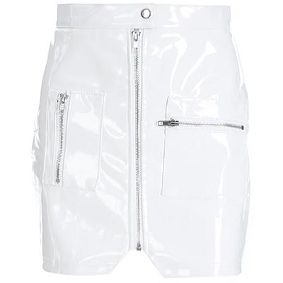 Kinky Cloth 349 White / S Shinny Mini Pencil Skirts