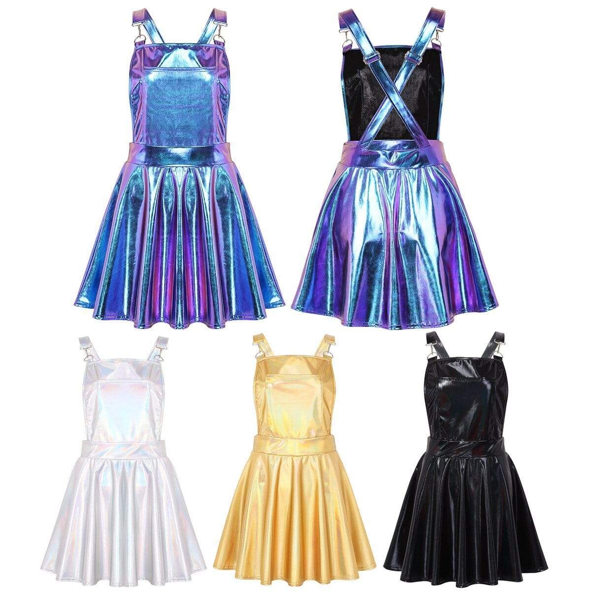 Shiny Holographic Mini Dress