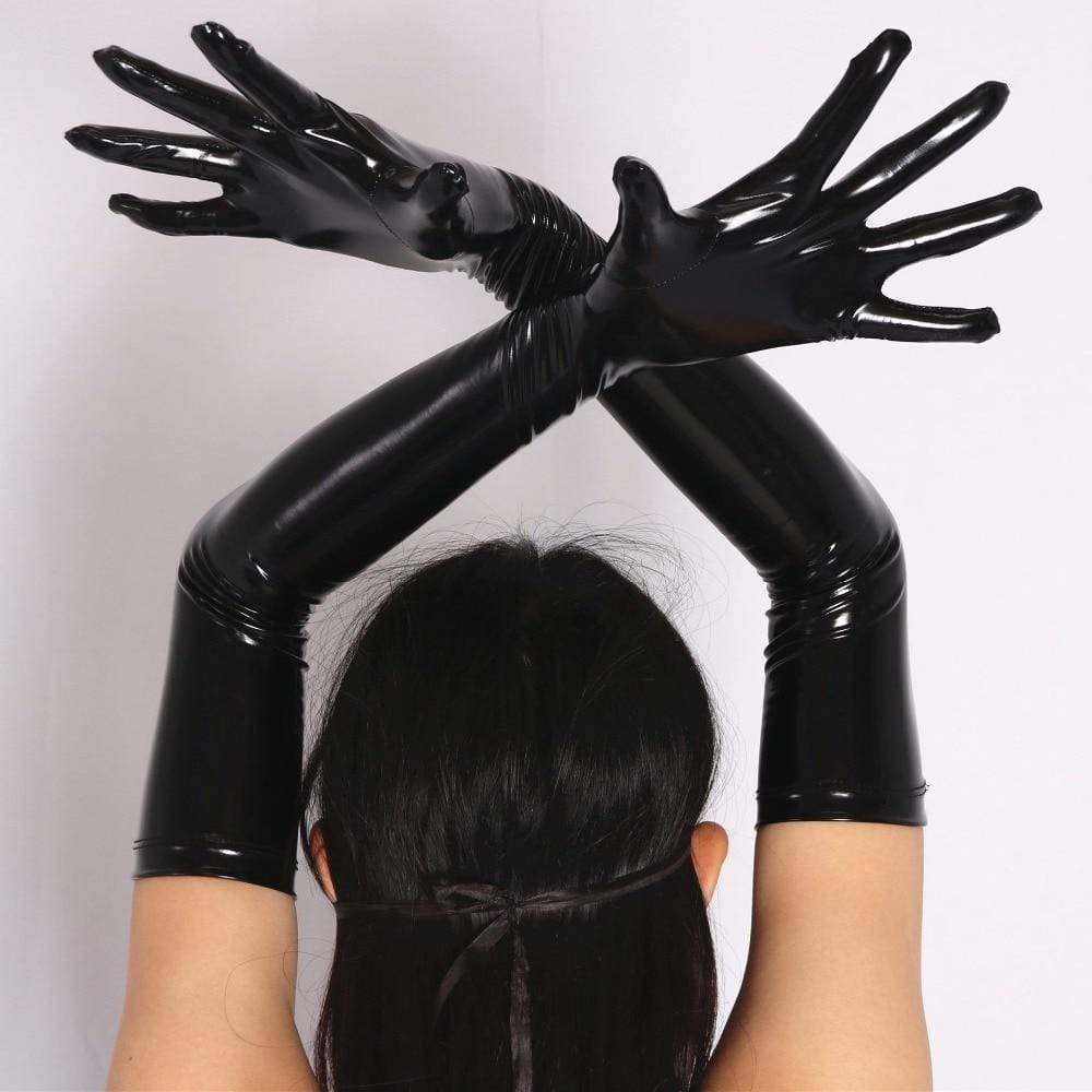 Kinky Cloth 200003977 Shiny Long Latex Punk Gloves