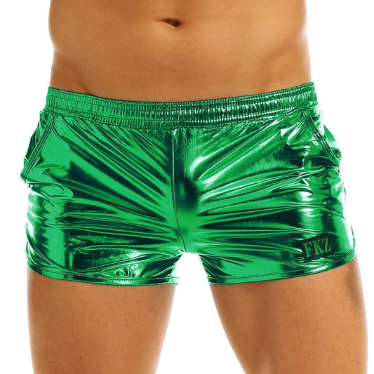 Kinky Cloth Green / S Shiny Metallic Boxer Shorts