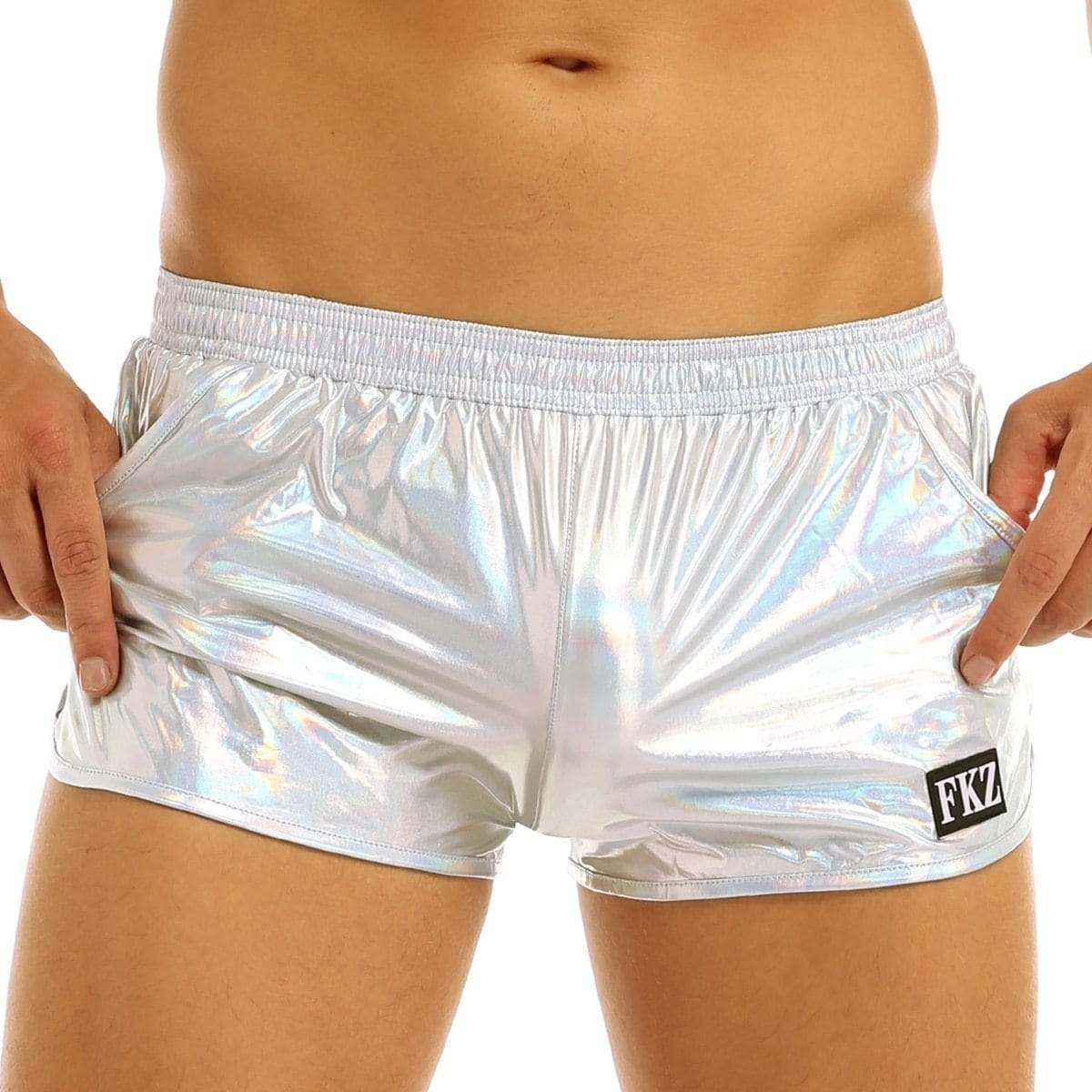 Kinky Cloth Silver / S Shiny Metallic Boxer Shorts