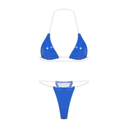Kinky Cloth Blue / S Shiny Mini Bikini Set Swimsuit