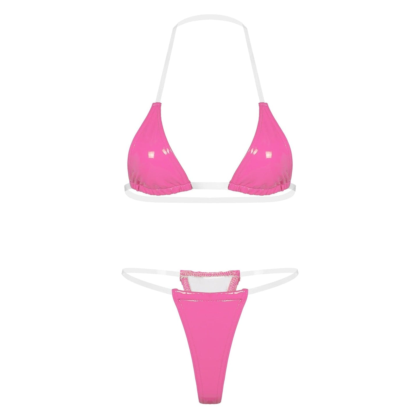 Kinky Cloth Hot Pink / S Shiny Mini Bikini Set Swimsuit