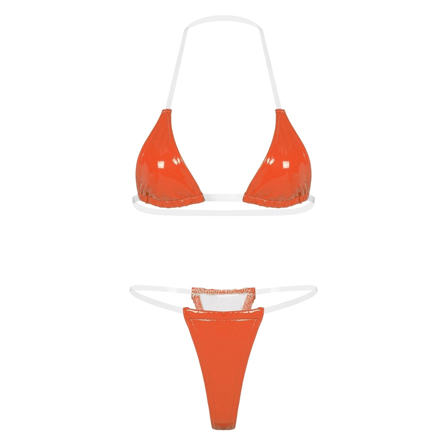 Kinky Cloth Orange / S Shiny Mini Bikini Set Swimsuit