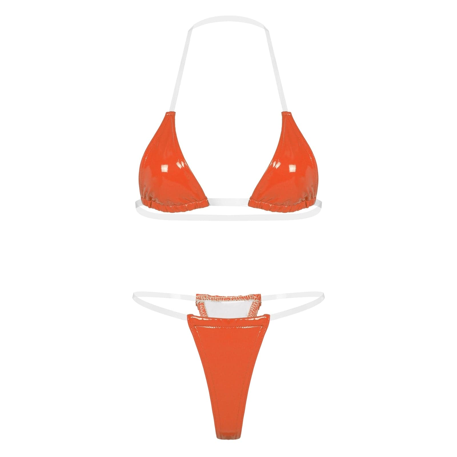Kinky Cloth Orange / S Shiny Mini Bikini Set Swimsuit