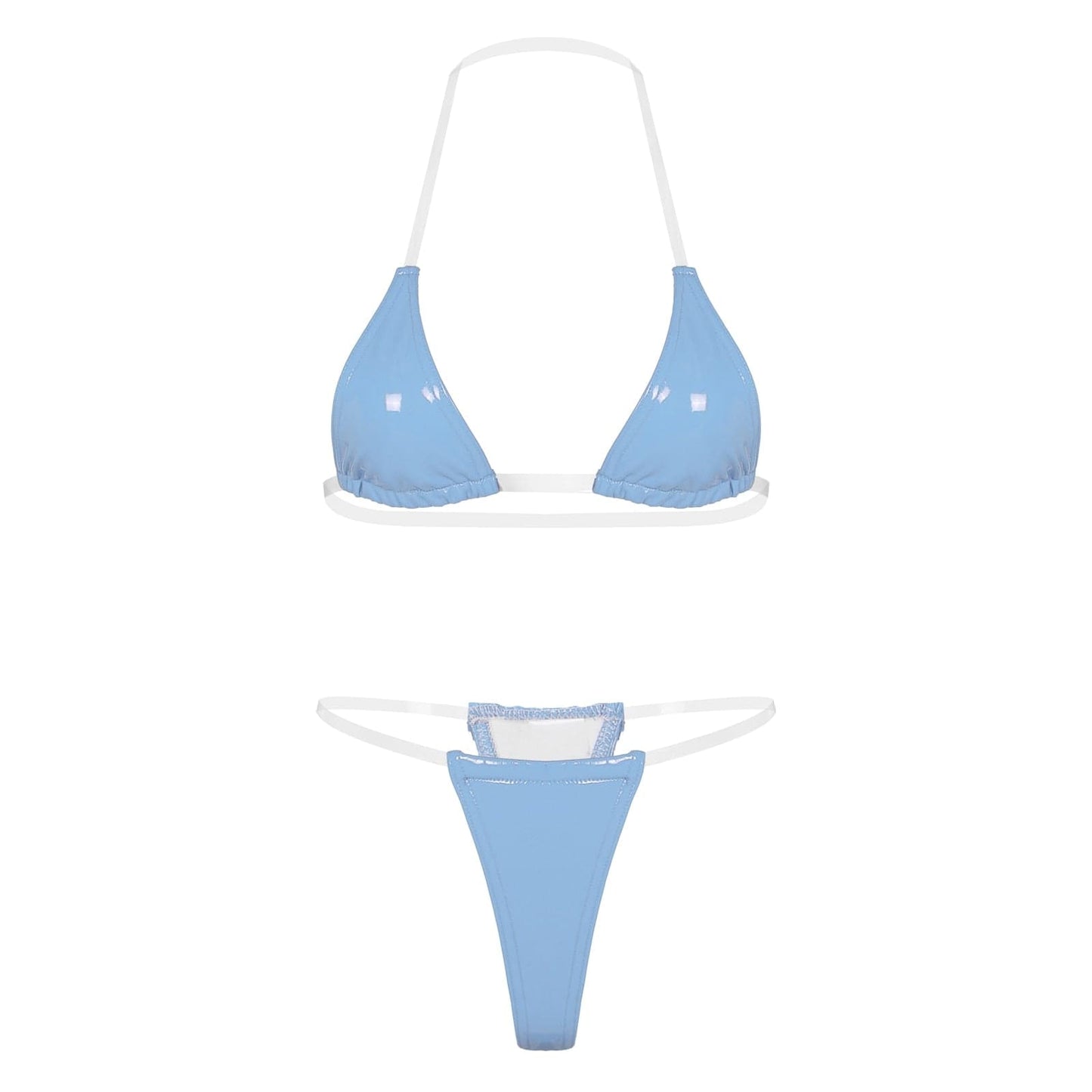 Kinky Cloth Sky Blue / S Shiny Mini Bikini Set Swimsuit