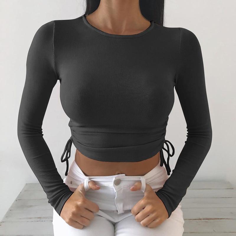 Kinky Cloth 200000791 Black / S Side Drawstring Ruched Crop Top