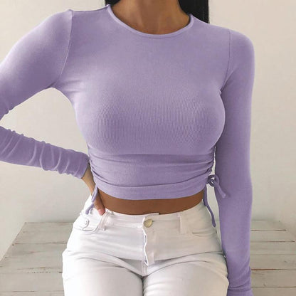 Kinky Cloth 200000791 Purple / S Side Drawstring Ruched Crop Top