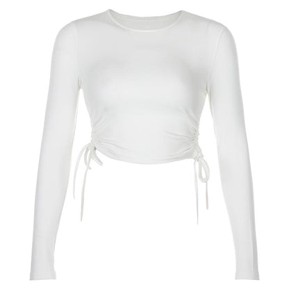 Kinky Cloth 200000791 White / S Side Drawstring Ruched Crop Top