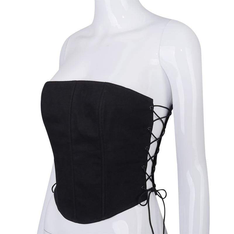 Kinky Cloth Side Hollow Out Corset