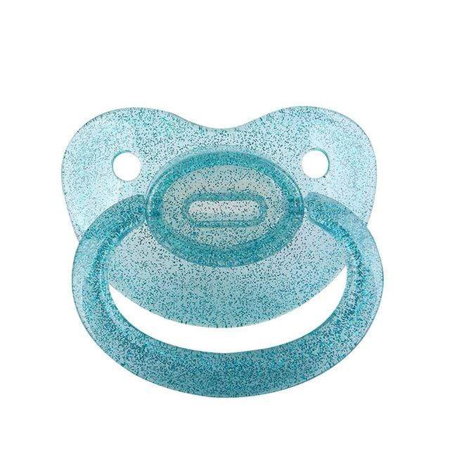 Kinky Cloth Blue Transparent Silicone Adult Glitter Pacifier