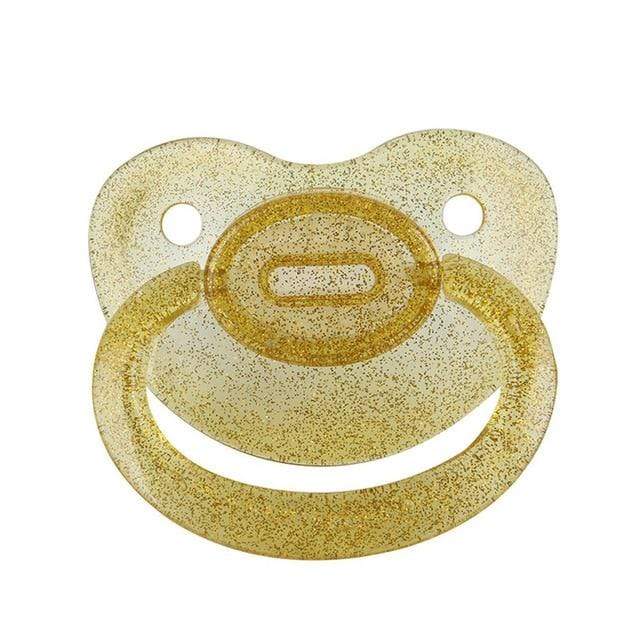 Kinky Cloth Gold Transparent Silicone Adult Glitter Pacifier
