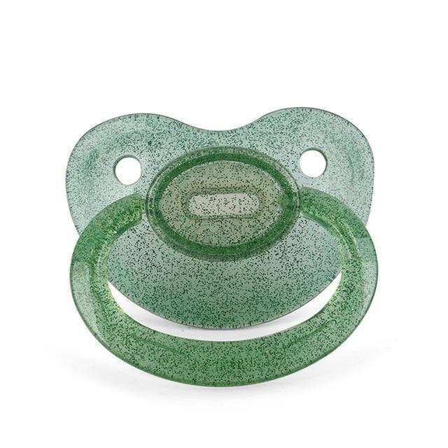 Kinky Cloth Green Transparent Silicone Adult Glitter Pacifier