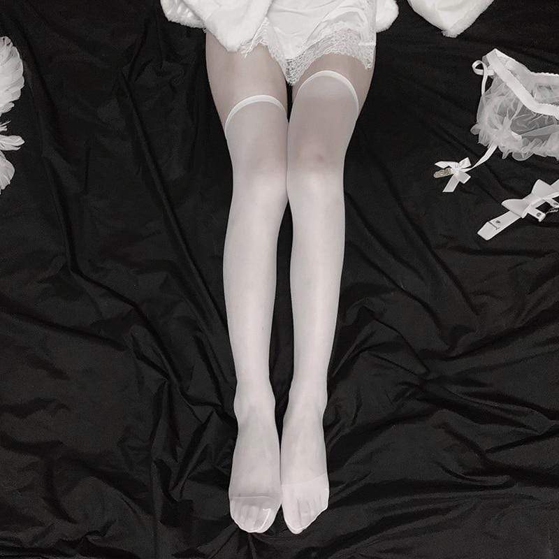 Kinky Cloth 200000868 Silk Transparent Thigh High Stockings