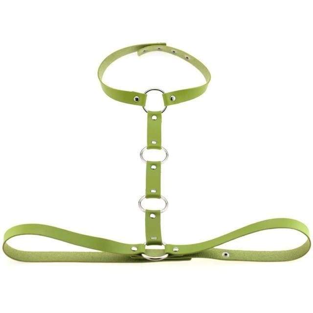 Kinky Cloth Green Simply Controlled Harness