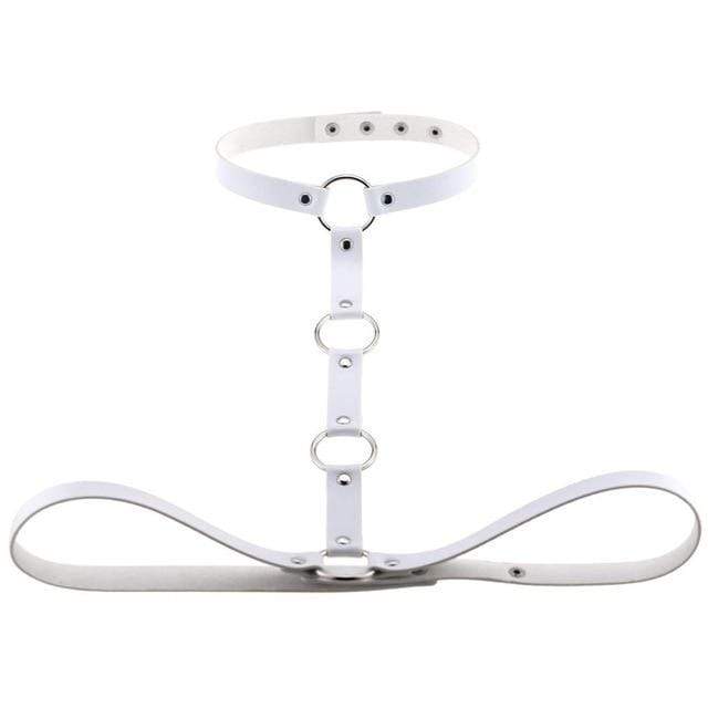 Kinky Cloth White Simply Controlled Harness