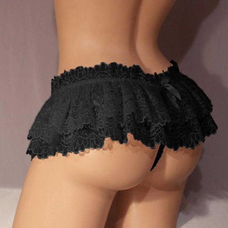 Kinky Cloth Sissy Lace Ruffled Mini Skirt
