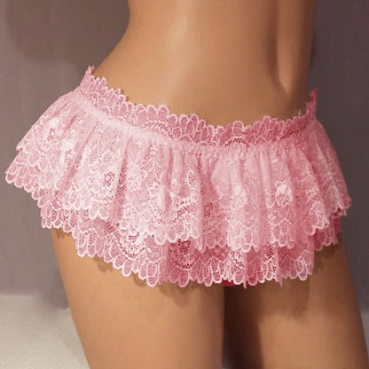 Kinky Cloth Pink / S / 1pc Sissy Lace Ruffled Mini Skirt