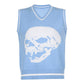 Kinky Cloth 200000373 Blue-Sleeveless / S Skull Loose Vest Sweater