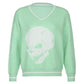 Kinky Cloth 200000373 Green-Long Sleeve / S Skull Loose Vest Sweater