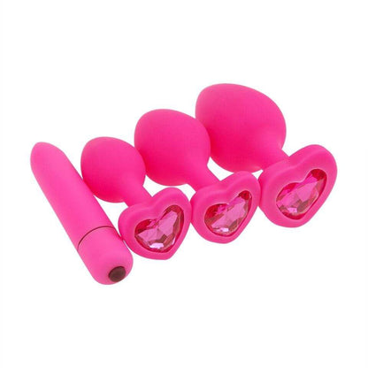 Pink Heart Jeweled Plug