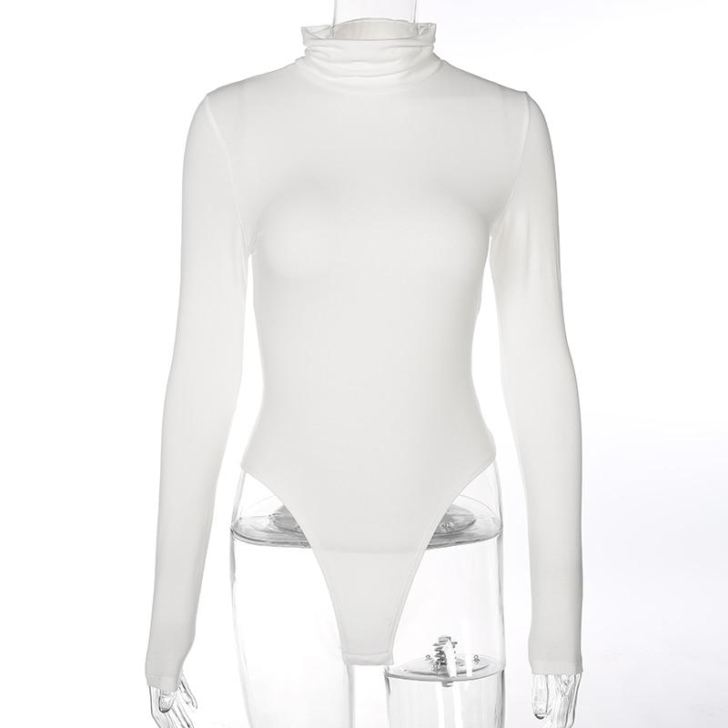 Kinky Cloth 201236202 White / L Solid Cotton Turtleneck Bodysuit