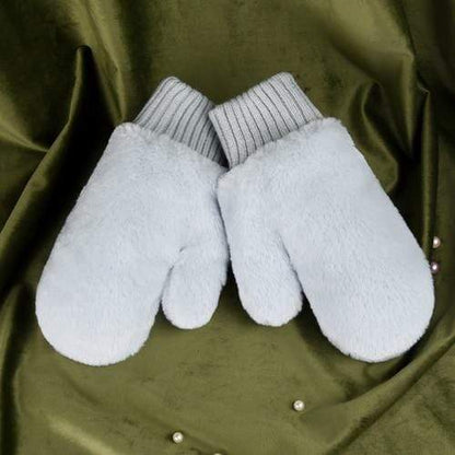 Kinky Cloth 200000394 Light Gray / One Size Solid Dual Layer Velvet Gloves