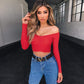 Kinky Cloth 200000791 Solid Off Shoulder Knitted Crop Top