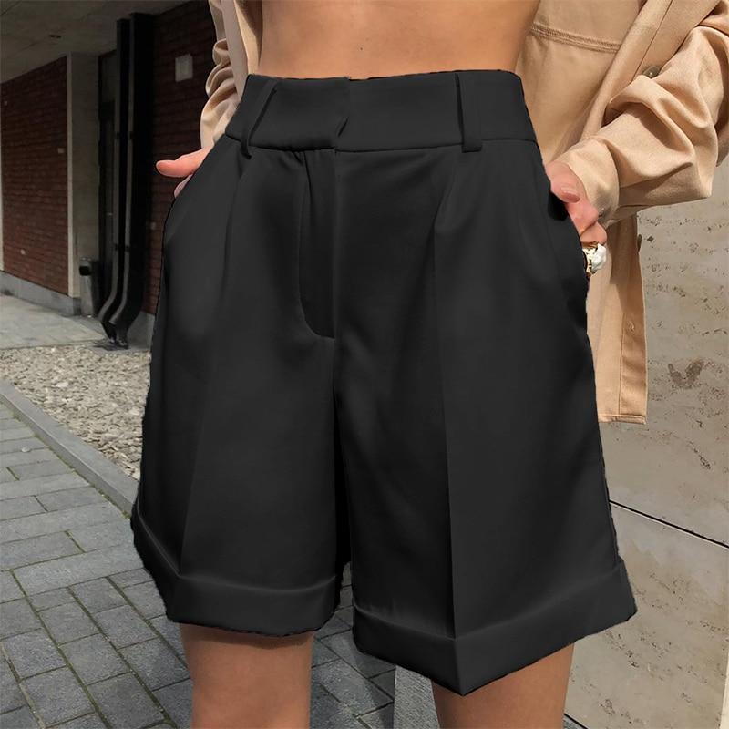 Kinky Cloth 200000367 Black / L Solid Wide Leg Suit Shorts