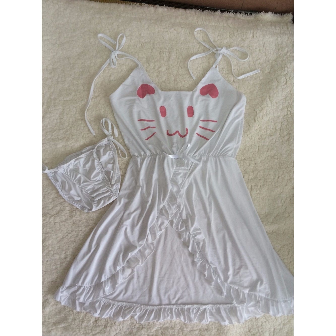 Kinky Cloth Spaghetti Strap Cat Night Dress