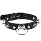Kinky Cloth Black Spiked Ring Collar