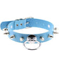 Kinky Cloth Light Blue Spiked Ring Collar