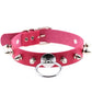 Kinky Cloth Rose Spiked Ring Collar