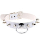 Kinky Cloth White Spiked Ring Collar